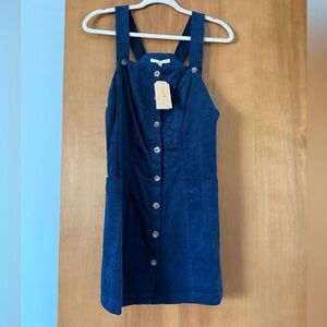 Copper Key Dark Blue Corduroy Button Front Dress NWT